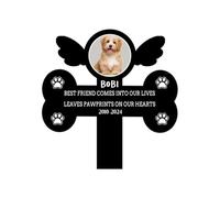 Custom Dog Cat Metal Memorial Grave Markers Sign Garden Stake Outdoor, Sympathy Cemetery Remembrance Gifts For Loss Of Pet Burial Marker Tombstone Headstone With Picture Name Yard Plaques (Dog-Photo)