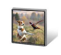 Custom Dog Catching Pheasant Lapel Pin Aluminum Alloy Button Badge Personalized Exquisite Brooch Classic Mini Pin 0.7" X 0.7" Inch for Backpacks Hat Suit Jacket Clothing Decoration