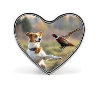 Custom Dog Catching Pheasant Lapel Pin Aluminum Alloy Button Badge Personalized Heart Exquisite Brooch Classic Mini Pin for Backpacks Hat Suit Jacket Decoration