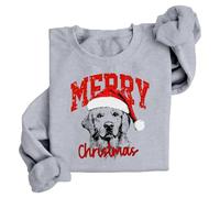 Custom Dog Christmas Sweatshirt Personalized Santa Paws Sweatshirt Pet Portrait Hoodie with Name for Dog Mom Dad