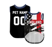 Custom Dog Clothes Lightweight Breathable Pet Shirt Jersey - Personalised Football Fan Apparel For Small Medium Large Dogs, Perfect For Pub, Garden, & Walkies
