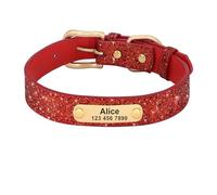 Custom Dog Collar Anti Lost Flash ID Dog Collar Adjustable Pet Collar(Red 2,XS)