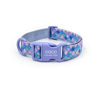 Custom Dog Collar Cute Printed Adjustable Dog Neckband Personalised Pet Collar Gift for Puppy New Year Wedding (Mermaid,S)