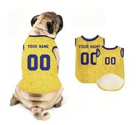 Custom Dog Jersey Shirt with Number Name Printed, Personalized Quick Dry Football Jersey Breathable Gym Shirt for Medium Small Dogs and Cats