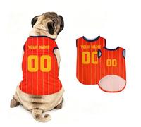 Custom Dog Jersey Shirt with Number Name Printed, Personalized Quick Dry Football Jersey Breathable Gym Shirt for Medium Small Dogs and Cats