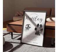 Custom Dog Memorial Frame paw and Nose Print,Wooden Pet Memorial Frame,Dog Memorial Gifts for Loss of Dog,Remembrance Gift (5"x7" *18cm)