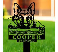 Custom Dog Memorial Ornament,Personalized German Shepherd Dog Grave Markers Outdoor,Dog Headstones for Graves,Garden Lawn Pet Memorial Plaque,Metal Pet Name Signs Personalized,Dog Memorial Gifts