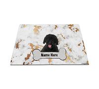 Custom Dog Name Bone, Spanish Water Dog Marble Pattern Background Bathroom Rug Washable Welcome Mat Absorbent Bath Mat For Doorstep Kitchen Shower 40X60Cm