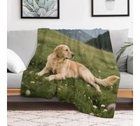 Custom Dog on The Prairie Flannel Fleece Throw Blanket 40x50 Inch Soft Cozy Throws for Couch Sofa Bed Farmhouse Blankets Comfort Decorative Bedtime Blanket Lightweight All Season Easy Care