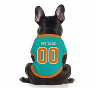 Custom Dog Shirt With Number Name Logo Printed, Personalized Quick Dry Football Jersey Breathable Gym Shirt for Large Medium Small Dogs and Cats, Cyan, L