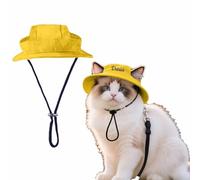 Custom Dog Sun Hat with Embroidered Text Cute Pet Trucker Hat with Ear Holes for Sun Protection Adjustable Fisherman's Hats for for Small Medium Dogs Cats