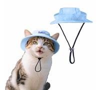 Custom Dog Sun Hat with Embroidered Text Cute Pet Trucker Hat with Ear Holes for Sun Protection Adjustable Fisherman's Hats for for Small Medium Dogs Cats