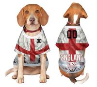 Custom Dog T-Shirt -2026 Personalised Pet Jersey with Flag & Number Print, Breathable Pullover Design, XS-5XL for Small Medium Large Dogs, Ideal Pets Gifts (Sleeveed Shirt)