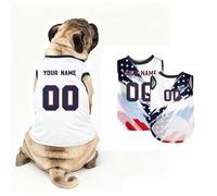 Custom Dog T-Shirt with Number Name Printed, Personalised 2026 England Football Pet Jersey, Breathable Gym Shirt for Medium Small Dogs and Cats, Outfit Gifts for Football Lovers