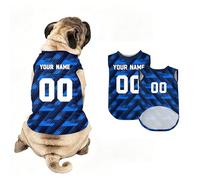 Custom Dog T-Shirt with Number Name Printed, Personalised 2026 England Football Pet Jersey, Breathable Gym Shirt for Medium Small Dogs and Cats, Outfit Gifts for Football Lovers