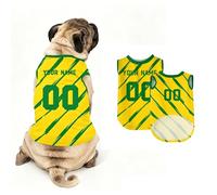 Custom Dog T-Shirt with Number Name Printed, Personalised 2026 England Football Pet Jersey, Breathable Gym Shirt for Medium Small Dogs and Cats, Outfit Gifts for Football Lovers