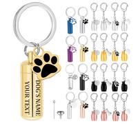 Custom Dog Urns for Ashes Keyring Engraved with Dog's Name and Text, Personalised Keyring Mini Pet Urns for Dogs Ashes, Cat Urn Dog Ashes Keepsake, Stainless Steel Pet Urn, Pet Memorial Gifts (E-02)