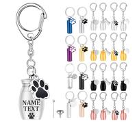 Custom Dog Urns for Ashes Keyring Engraved with Dog's Name and Text, Personalised Keyring Mini Pet Urns for Dogs Ashes, Cat Urn Dog Ashes Keepsake, Stainless Steel Pet Urn, Pet Memorial Gifts (A-01)