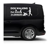 Custom Dog Walking Van Decal - Personalised Self-Adhesive Vinyl Sign for Vehicles - Waterproof & Weatherproof 7-Year Outdoor Graphic - Pet Sitting Business Sticker with Optional Logo