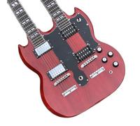 Custom Double Neck Electric Guitar - G 1275 Model in Wine Red Finish, Perfect for Professional Guitarists and Enthusiasts Seeking a and High- Soun