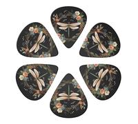 Custom Dragonfly in Crown Guitar Picks Set of 6 for Acoustic Guitar, Violin, Ukulele, Bass