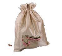 Custom Drawstring Fine Embroidered Dance Shoe Bags for Women Girls Storage Pouches Wholesale Reusable Shoe Covers with lined, beige (10 pcs), 10.6 x 14 inch about, Storage
