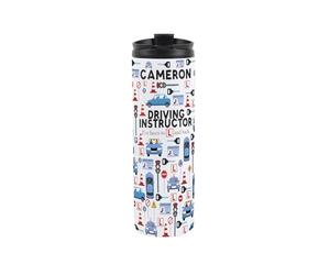 Custom Driving Instructor Travel Mug - Personalised Learner Driver Gift Reusable Stainless Steel Vacuum-Sealed Double-Walled Small Travel Flask 500ml (16 fl oz)