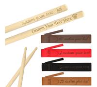 Custom Drum Sticks Personalised Drum Sticks with Name Text Logo Customised 5A Laser Engraved Wood Drumsticks Gift for Musicians Drummers Bands