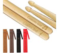 Custom Drumsticks Engraved with Name | 5A or 7A Size | 8 Wood Options | Personalize Yours with Leather Bag, Gifts for Musicians, Drummers