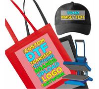 Custom DTF Transfer for Clothing Brands - Upload Your Logo or Artwork | Heat Press Preferred, Iron-On Compatible | for T-Shirts, Hoodies, Hats, Bags & More
