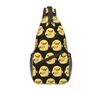 Custom Duck with Knife Crossbody Sling Backpack Men Animal Cartoon Shoulder Chest Bags for Travel Cycling