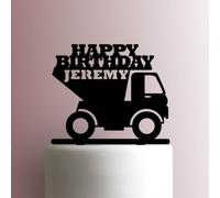 Custom Dump Truck Happy Birthday Name Acrylic Cake Topper 3mm Thick Premium Laser Cut Cake Decoration for Birthday, Wedding, Baby Shower & Party Cakes Durable Reusable