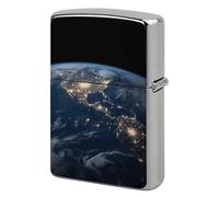 Custom Earth from The Space Lighter Case Personalized Metal Lighter Cover Holder Reusable Shockproof Protective Lighters Without Insert Gift for Men Women Dad Husband