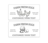 Custom Egg Carton Stickers, Personalized Farm Fresh Egg Labels, Self-Adhesive, 2" x 4", 20-2500 Count for Small Farms & Markets