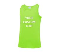 Custom Electric-Green Personalised Kids Just Cool Vest, Kids Custom Kids Just Cool Vest 9-11 Years JC007B Plus Gift Box