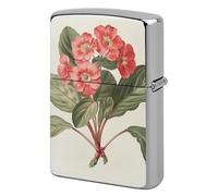 Custom Elegant Red Flower Lighter Case Personalized Metal Lighter Cover Holder Reusable Shockproof Protective Lighters Without Insert Gift for Men Women Dad Husband