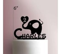 Custom Elephant Name and AgeAcrylic Cake Topper 3mm Thick Premium Laser Cut Cake Decoration for Birthday, Wedding, Baby Shower & Party Cakes Durable Reusable