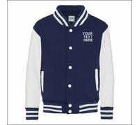 Custom Embroidered AWDis Kids Varsity Jacket Baseball School College Wear Jacket