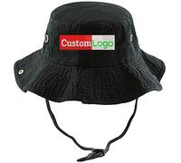 Custom Embroidered Bucket Hat Add Text/Name/Logo Design Custom Your Own Bucket Hat Personalized Bucket Hat Black