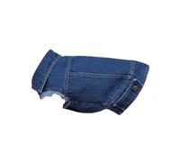 Custom Embroidered Dog Denim Jacket - Personalised Dog Jean Jacket with Name - Lightweight Stretchy Denim - Harness Hole & Snap Fastening - XS-2XL (Indigo, M)