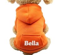 Custom Embroidered Dog Hoodie Personalized Pet Sweater With Name And Paw Print Fleece Lined Warm Pullover Cozy Winter Clothes For Small Medium Dogs Cat Christmas Birthday Gift For Pet Lovers