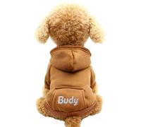 Custom Embroidered Dog Hoodie Personalized Pet Sweater With Name And Paw Print Fleece Lined Warm Pullover Cozy Winter Clothes For Small Medium Dogs Cat Christmas Birthday Gift For Pet Lovers