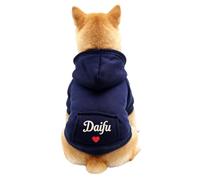 Custom Embroidered Dog Hoodie Personalized Pet Sweater With Name And Paw Print Fleece Lined Warm Pullover Cozy Winter Clothes For Small Medium Dogs Cat Christmas Birthday Gift For Pet Lovers