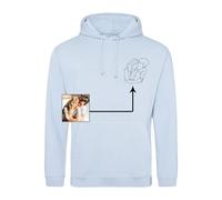 Custom Embroidered Faceless Portrait Outline Hoodie - Personalised Unisex Design Custom Hoodie - Embroidered Jumper for Men and Women - Matching Couples Gifts Hooded Sweatshirt (Sky Blue, XL)