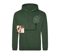 Custom Embroidered Faceless Portrait Outline Hoodie - Personalised Unisex Design Custom Hoodie - Embroidered Jumper for Men and Women - Matching Couples Gifts Hooded Sweatshirt (Bottle Green, XL)