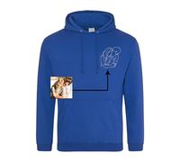 Custom Embroidered Faceless Portrait Outline Hoodie - Personalised Unisex Design Custom Hoodie - Embroidered Jumper for Men and Women - Matching Couples Gifts Hooded Sweatshirt (Royal Blue, L)