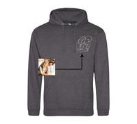 Custom Embroidered Faceless Portrait Outline Hoodie - Personalised Unisex Design Custom Hoodie - Embroidered Jumper for Men and Women - Matching Couples Gifts Hooded Sweatshirt (Charcoal, L)