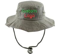 Custom Embroidered Logo & Text Bucket Hat Design Your Own Personalized Summer Sun Fishing Hats Grey