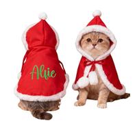 Custom Embroidered Pet Christmas Cape, Personalized Name Cloak for Cat Dog, Soft Warm Pets Cape, Party Pet Outfits, Gift