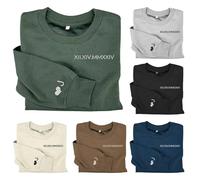 Custom Embroidered Roman Numeral Hoodie for Couples - Matching Anniversary Date & Initials Sweatshirt - Personalized Gifts for Him/Her, Valentine's Wedding Engagement Gift